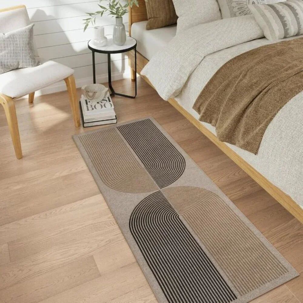 New 2x6 Modern Rainbow Jute Rug, Washable Non-Slip Runner for Kitchen & Hallway